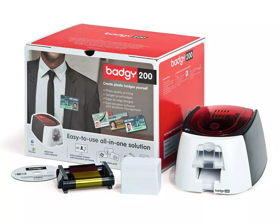 Imprimante à cartes PVC Evolis Badgy200 (B22U0000RS) 