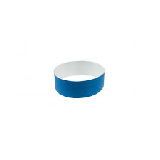 Lot de 100 Bracelets Tyvek Bleu Roi 19mm en Papier Indéchirable (Réf. ICA1475048)