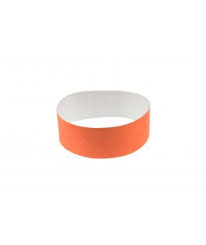 Lot de 100 Bracelets Tyvek Orange Fluo 19mm en Papier Indéchirable (Réf. ICA1475046)